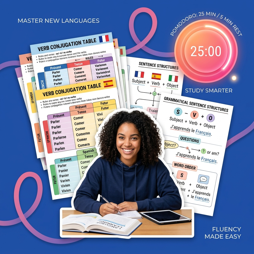 College student using AI as a foreign language grammar and verb conjugation tutor safely