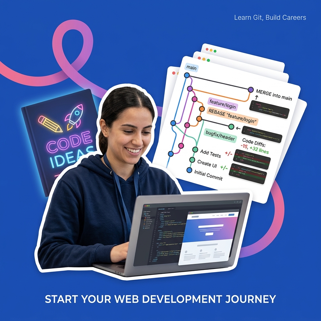 Web development student using AI to Socraticly debug Git merge conflicts and rebase histories