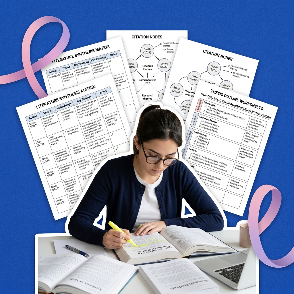 College student using AI as a literature synthesis matrix and paper organization assistant safely