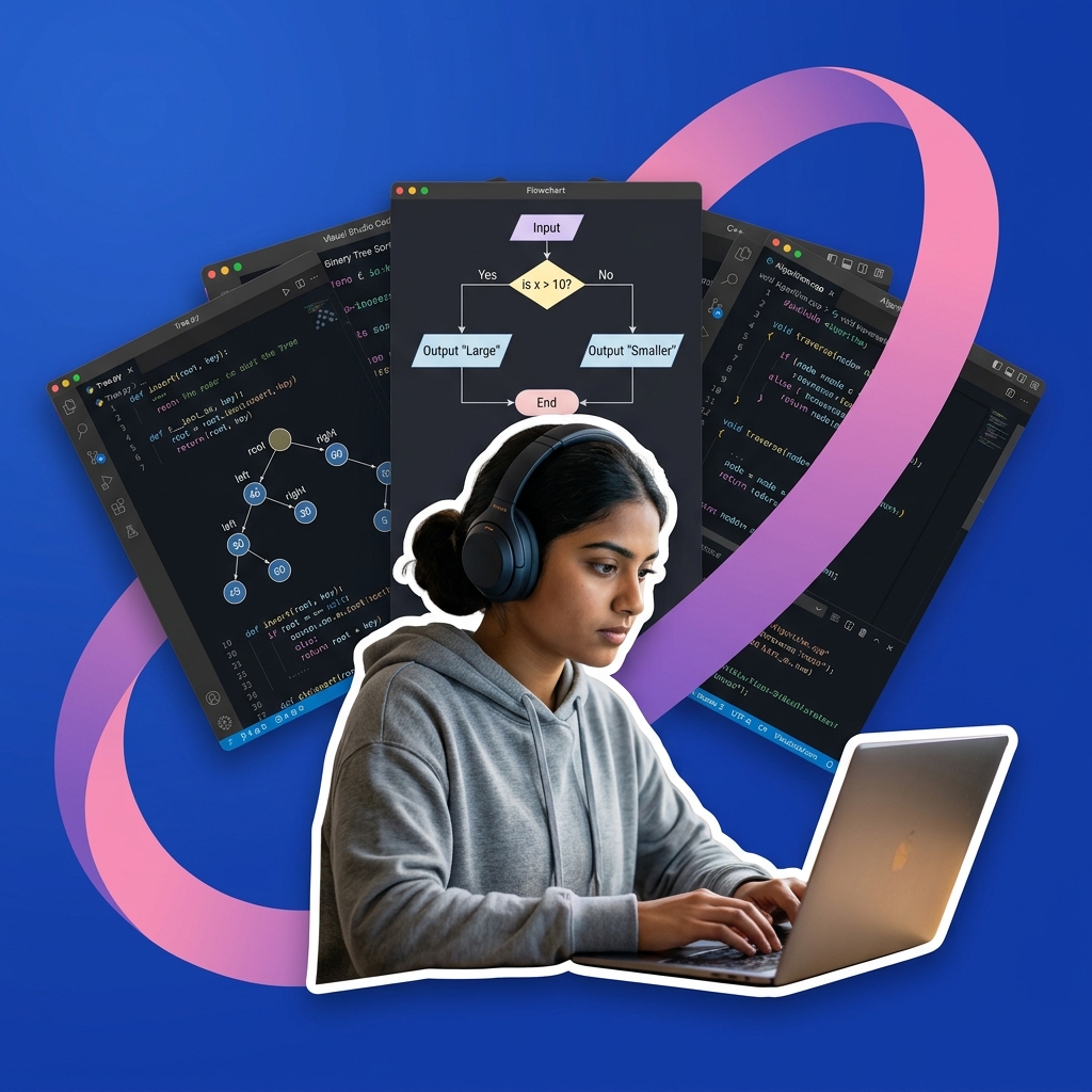 College student using AI to practice technical coding interviews safely