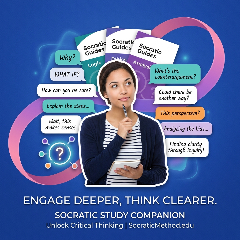 College student using a Socratic AI tutor to practice active recall for exams