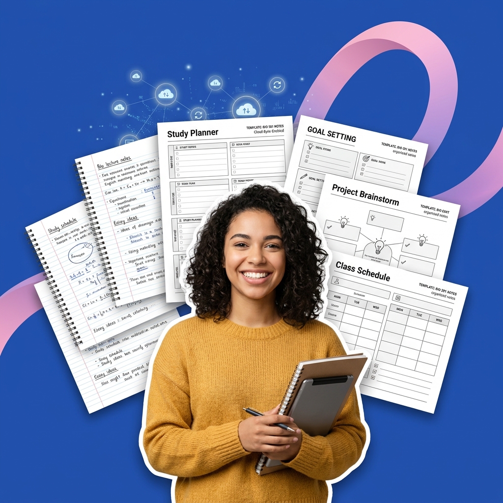 College student using AI to digitize, organize, and clean up messy handwritten lecture notes