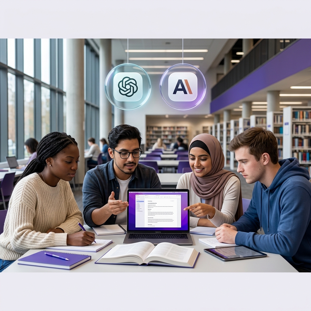 Student using AI as a homework tutor with hints and safe study boundaries